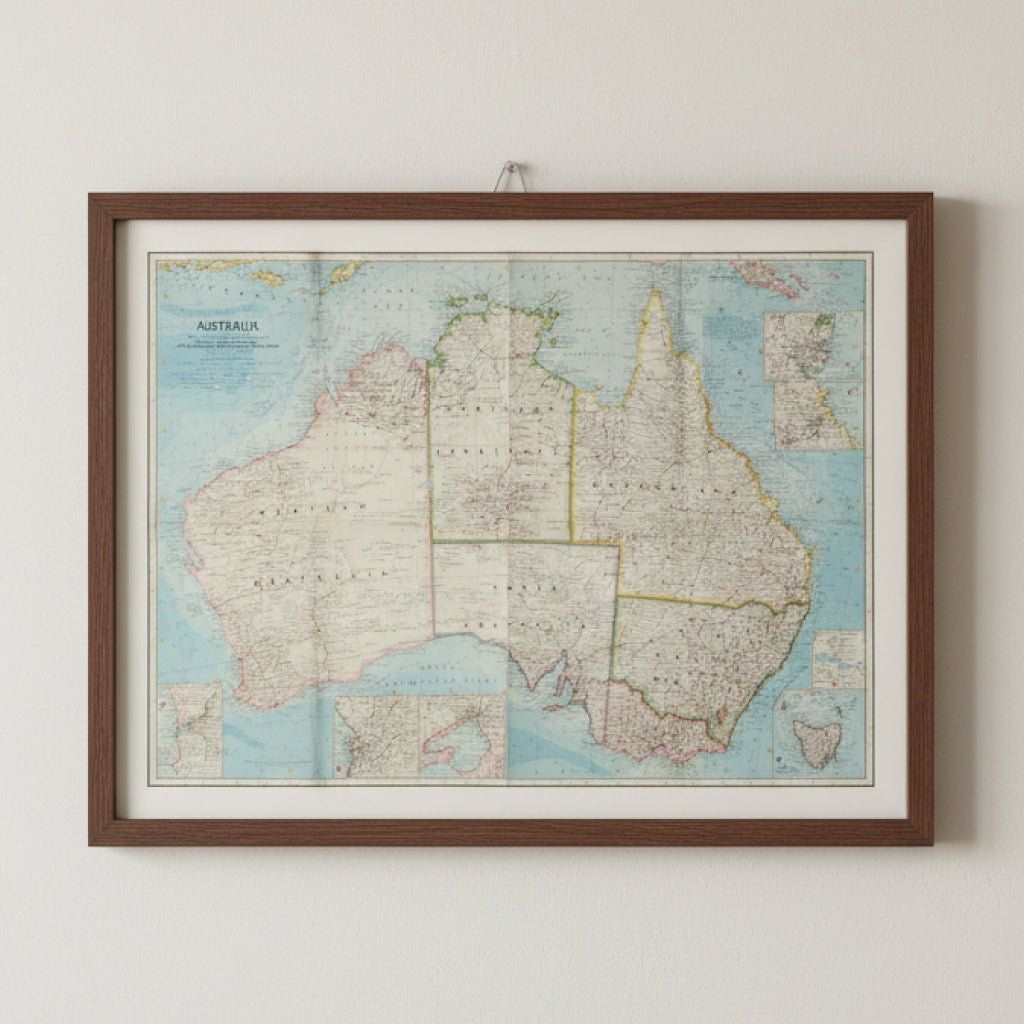 1963 AUSTRALIA Map - National Geographic - The Commonwealth / Continent Series - 63x48cm