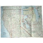 1966 CALIFORNIA Map - National Geographic - Northern & Southern Regions - 51x39cm - High Grade
