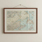 1967 EASTERN CANADA Map - National Geographic - Quebec, Ontario & Maritimes - 63x48cm - High Grade