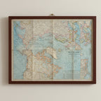 1965 TOP OF THE WORLD Map - National Geographic - Arctic & Polar Regions - 63x48cm