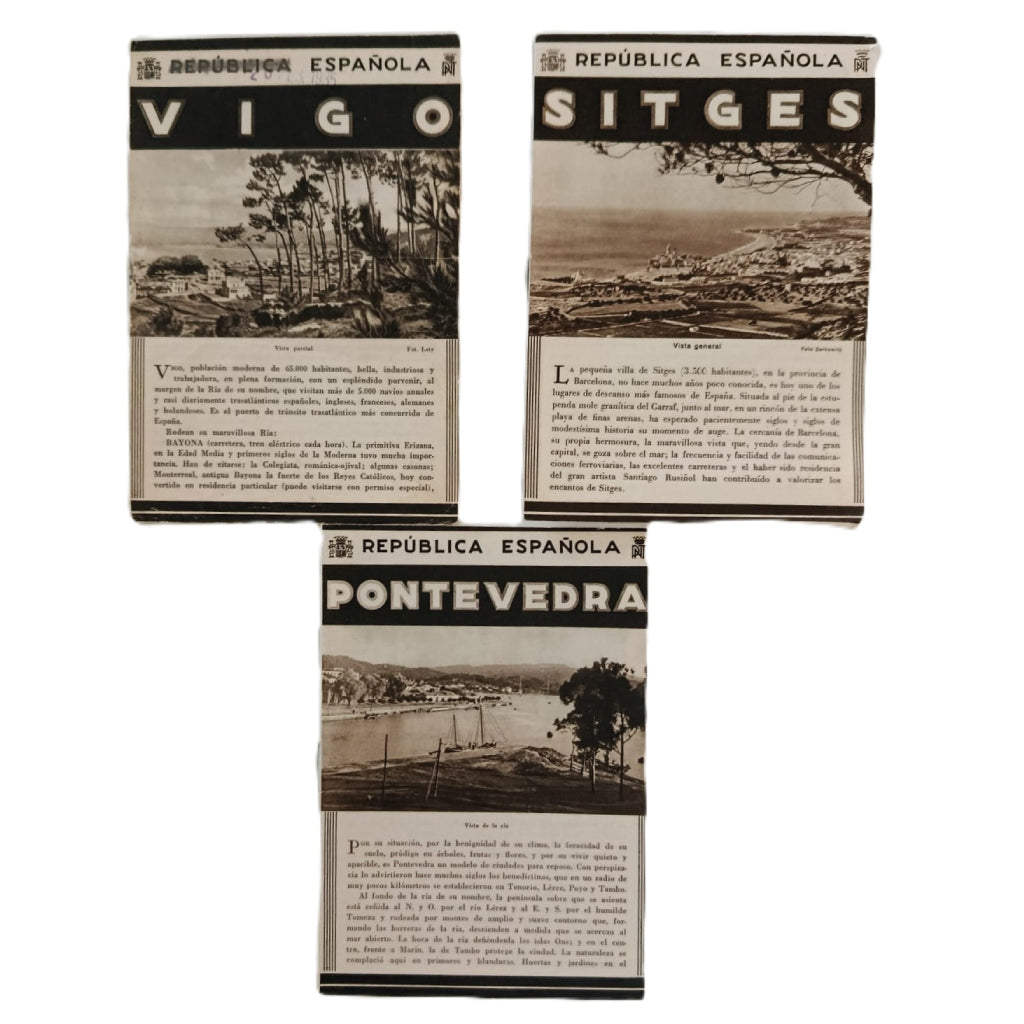 FOLLETOS TURISMO SEGUNDA REPÚBLICA ESPAÑOLA- SITGES, VIGO Y PONTEVEDRA