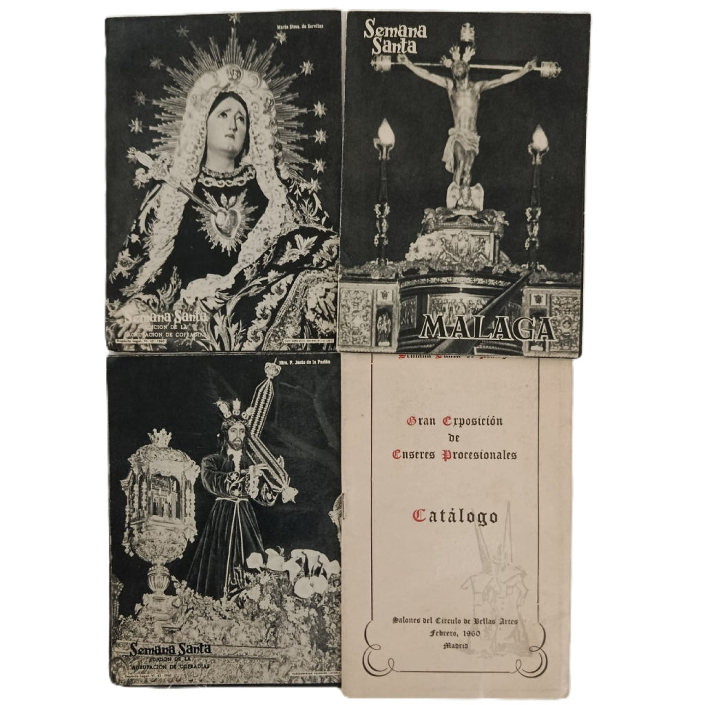 LOTE 4 FOLLETOS SEMANA SANTA DE MÁLAGA (1960)
