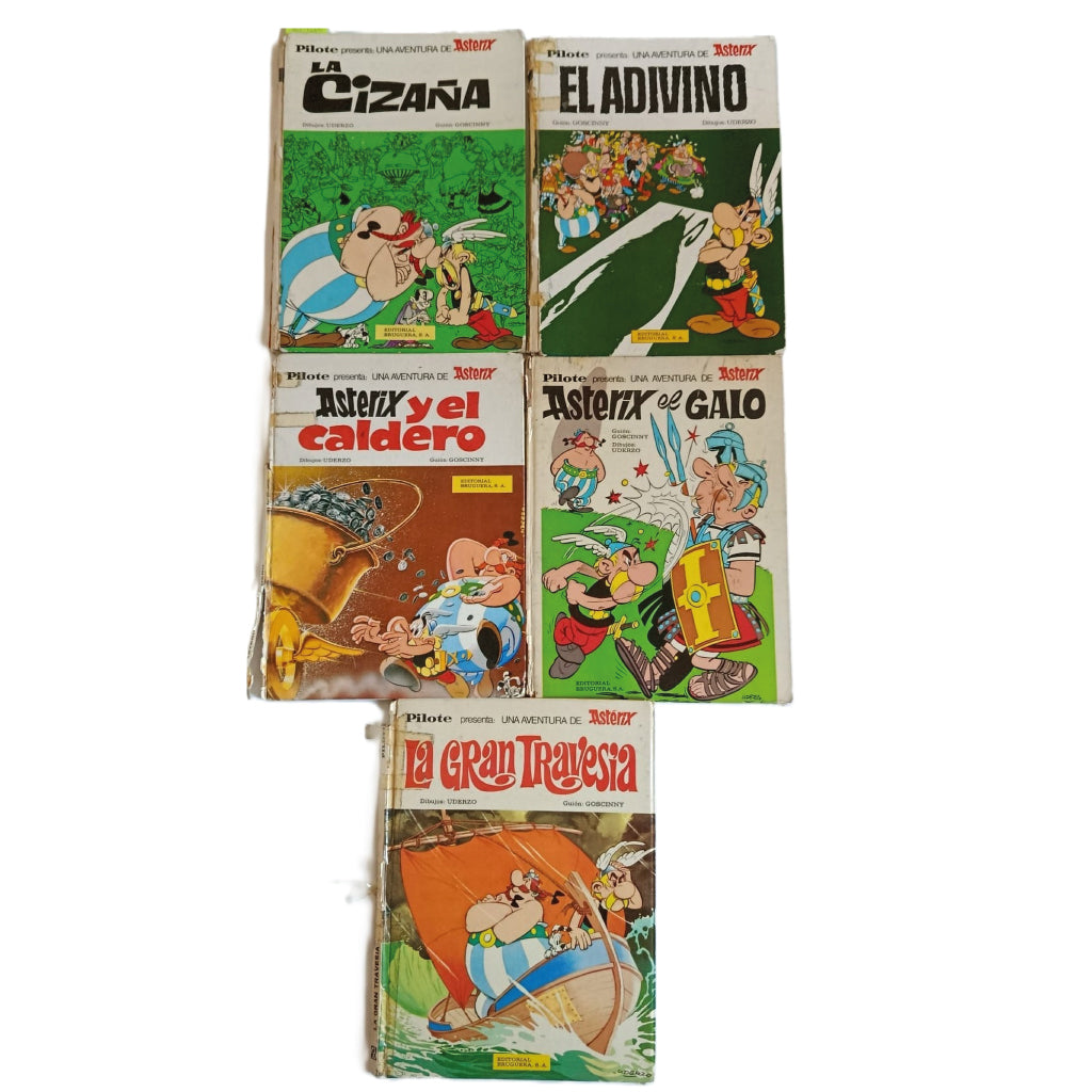 5 CÓMICS ASTÉRIX: Astérix el Galo/ La Gran Travesía/ Astérix y el Caldero/ El Adivino/ La Cizaña