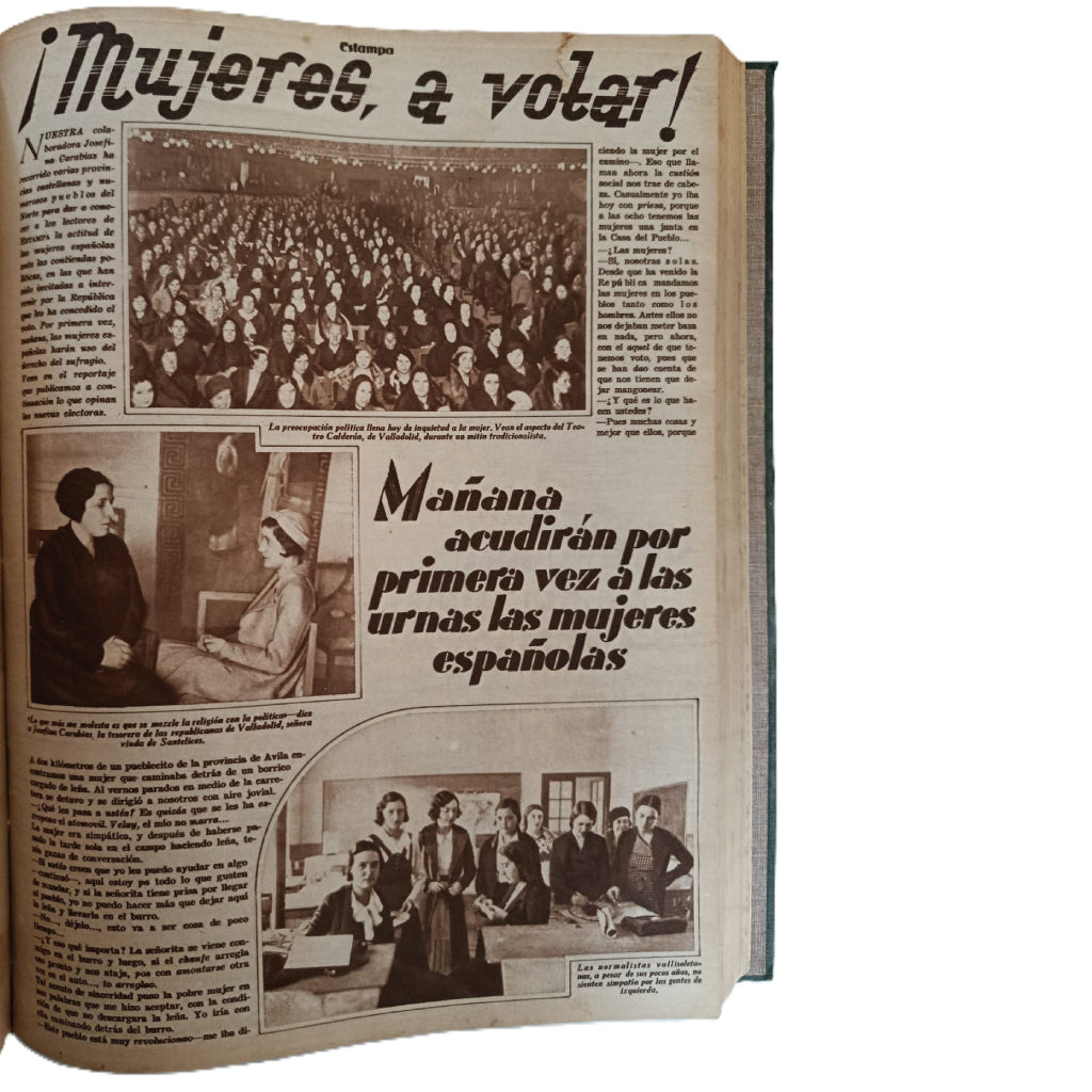 REVISTA ESTAMPA AÑO 1933 COMPLETO - 52 NÚMEROS EN 2 TOMOS (261 AL 312) - PRENSA SEGUNDA REPÚBLICA
