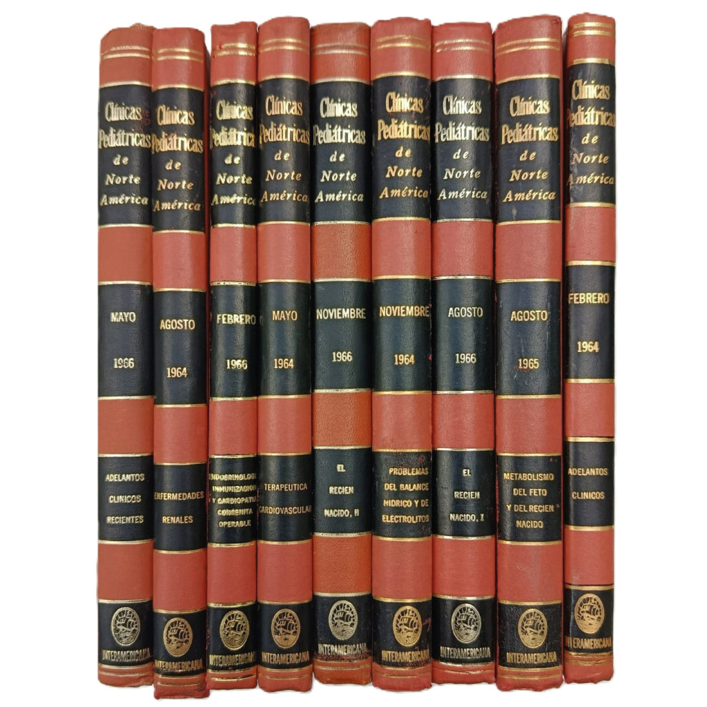 LOTE 9 VOLÚMENES: CLÍNICAS PEDIÁTRICAS DE NORTEAMÉRICA (1964-1966)
