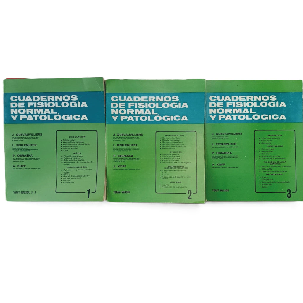 CUADERNOS DE FISIOLOGÍA: NORMAL Y PATOLÓGICA (3 TOMOS COMPLETOS). QUEVAUVILLIERS.