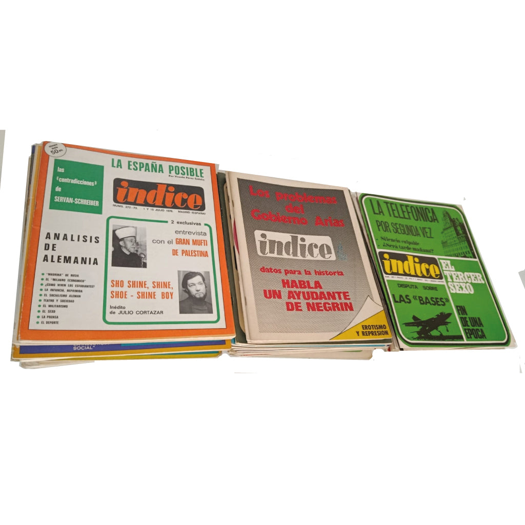 LOTE 34 EJEMPLARES: REVISTA ÍNDICE (ARTES Y LETRAS). AÑOS 60-70