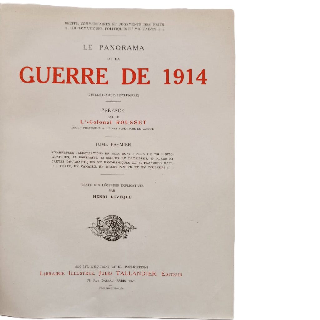 7 TOMOS COMPLETOS: LE PANORAMA DE LA GUERRE (I GUERRA MUNDIAL / LA GRAN GUERRA). TALLANDIER, PARÍS