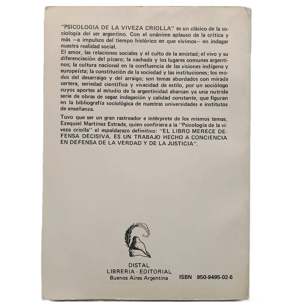 PSICOLOGÍA DE LA VIVEZA CRIOLLA. Mafud, Julio