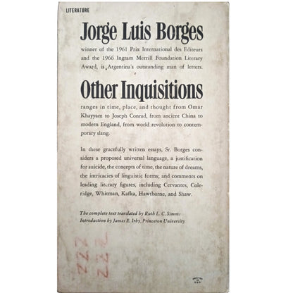 OTHER INQUISITIONS 1937-1952. Borges, Jorge Luis