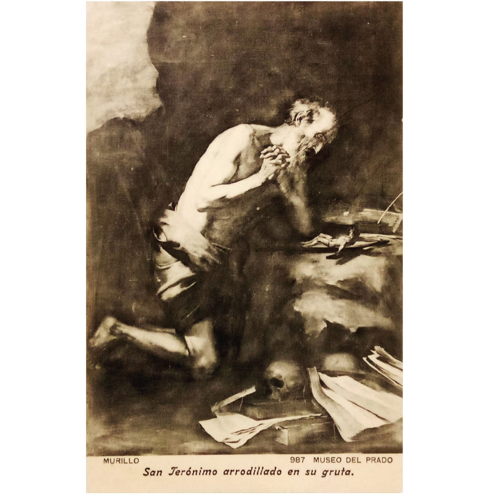 POSTAL MURILLO, SAN JERÓNIMO ARRODILLADO EN SU GRUTA. 987 MUSEO DEL PRADO