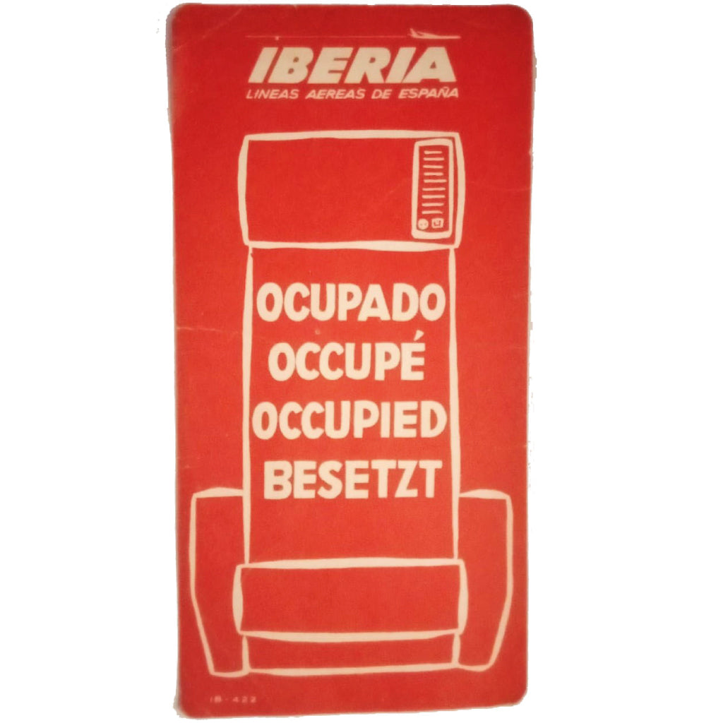 IBERIA. IB-422. TARJETA DE ASIENTO OCUPADO (20,5 X 10 cm)