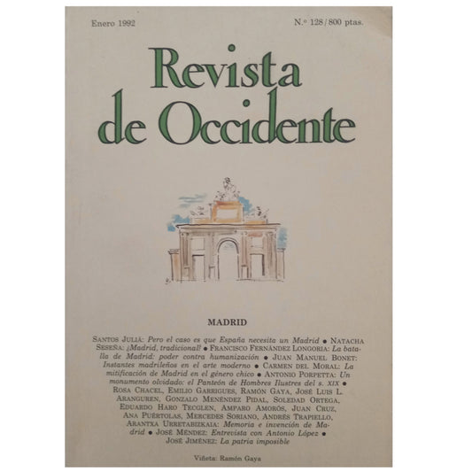 REVISTA DE OCCIDENTE Nº 128. ENERO 1992. MADRID