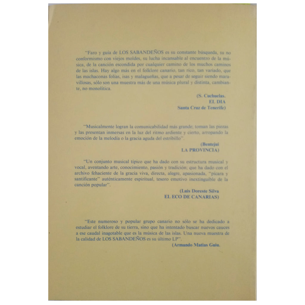 SONG BOOK. The Sabandeños