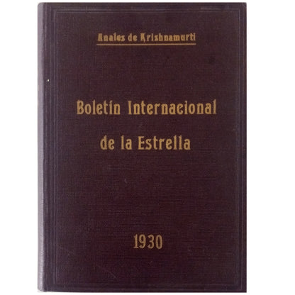 BOLETÍN INTERNACIONAL DE LA ESTRELLA 1930. Anales De Krishnamurti