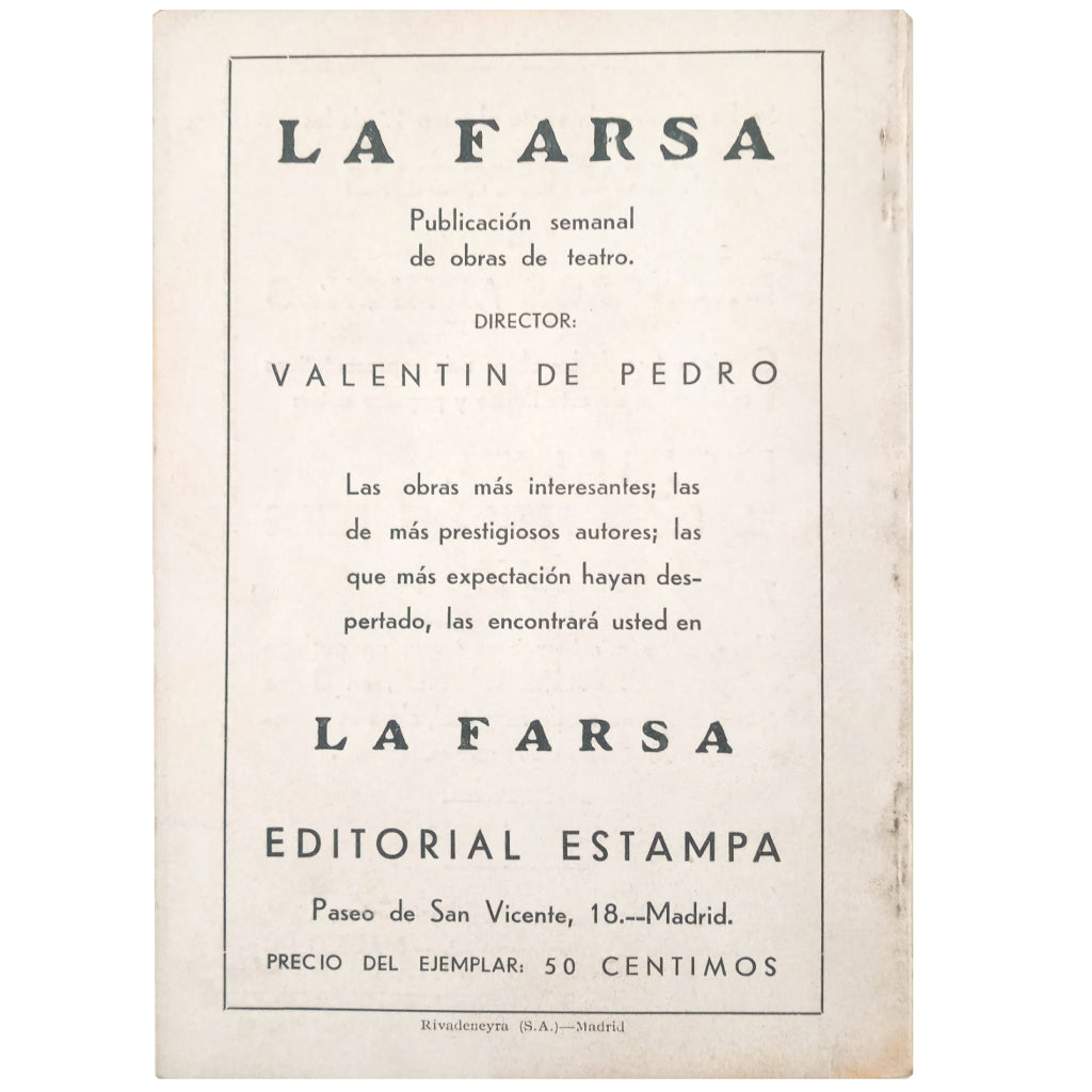 LA FARSA Nº 147: LA MALA MEMORIA / LA CIZAÑA. García Álvarez, Enrique y Abati, Joaquín / Linares Rivas