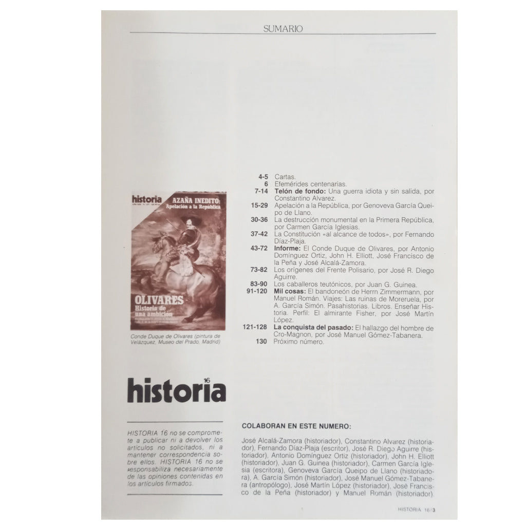 HISTORIA 16. AÑO XIII. Nº 137- SEPT. 1987