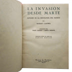 THE INVASION FROM MARS. Study of the Psychology of Panic. Cantril, Hadley
