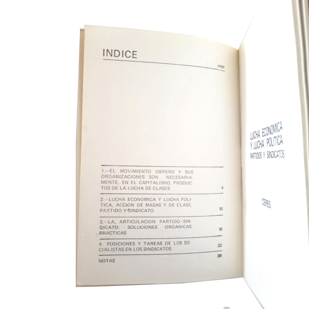 CUADERNOS DE FORMACIÓN SOCIALISTA 2: LUCHA ECONÓMICA Y LUCHA POLÍTICA. PARTIDOS Y SINDICATOS. Ceres