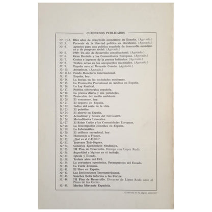 DOCUMENTACIÓN ESPAÑOLA 58: CINCO AÑOS DE COMERCIO EXTERIOR (1967-1971)