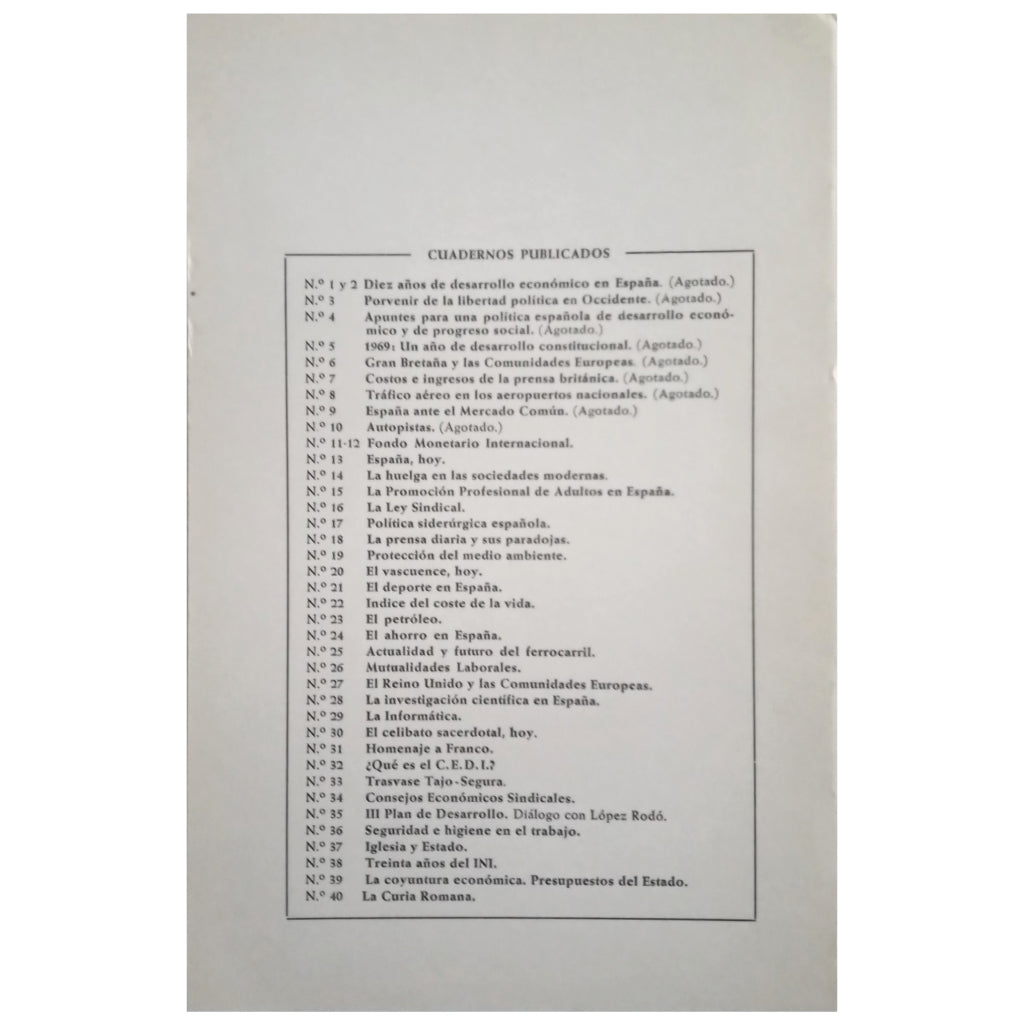 DOCUMENTACIÓN ESPAÑOLA 41. EL LIBRO EN ESPAÑA