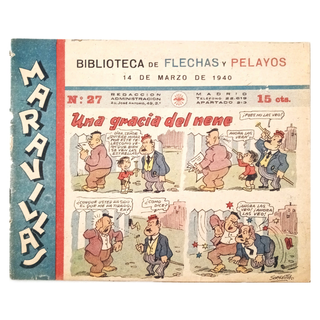 MARAVILLAS Nº 27. BIBLIOTECA DE FLECHAS Y PELAYOS. 14 de Marzo de 1940