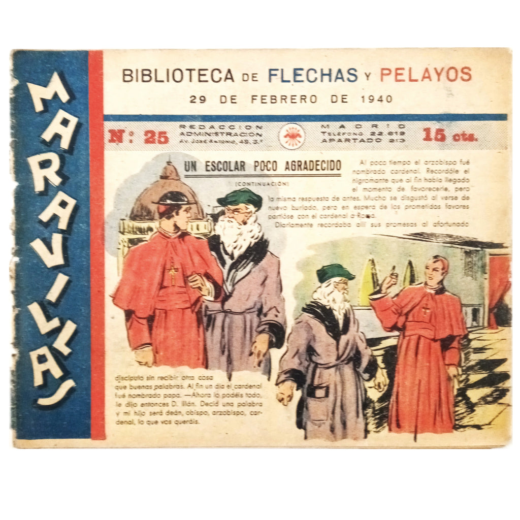 MARAVILLAS Nº 25: BIBLIOTECA DE FLECHAS Y PELAYOS. 29 de febrero de 1940