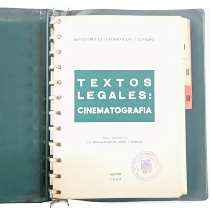 TEXTOS LEGALES: CINEMATOGRAFÍA. Martínez de Salinas y Mendoza, Eduardo (Textos recopilados por)