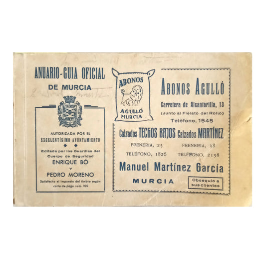 ANUARIO-GUÍA OFICIAL DE MURCIA. Bo, Enrique / Moreno, Pedro