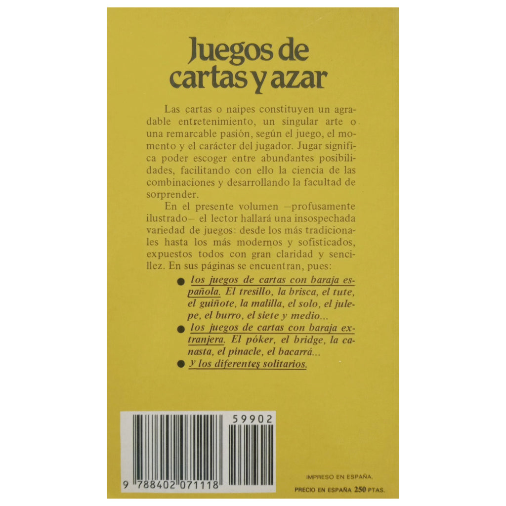 JUEGOS DE CARTAS Y AZAR. Repollés, José
