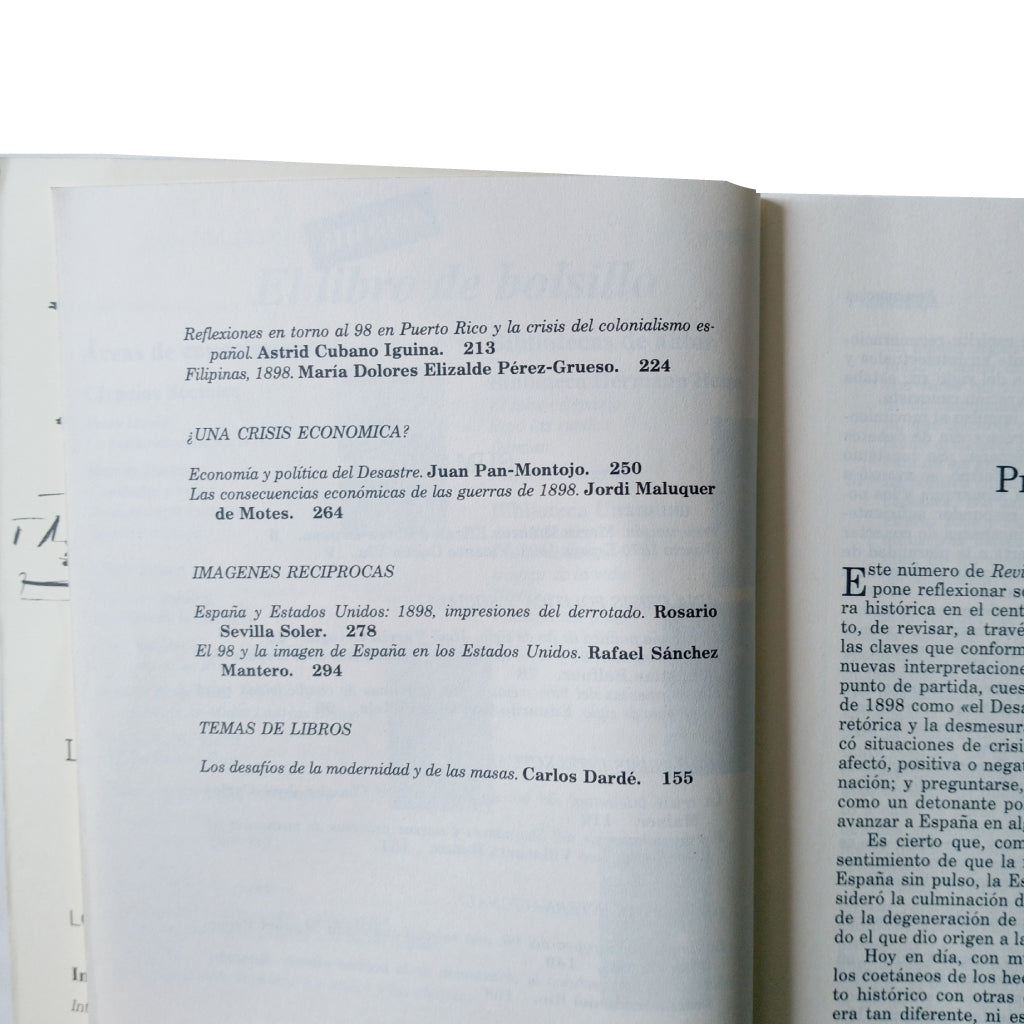 REVISTA DE OCIDENTE Nº 202-203. 1898: National Disaster or Modernizing Impulse? Various Authors