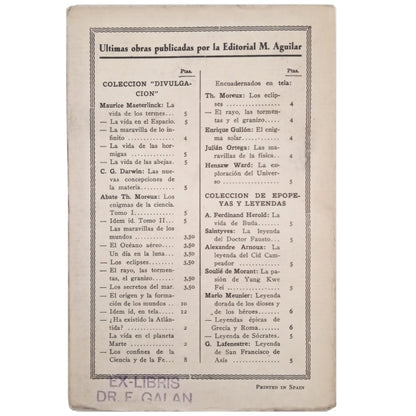 LA VIDA DE LAS MARIPOSAS (Narraciones de un cazador). Fernández, Ambrosio