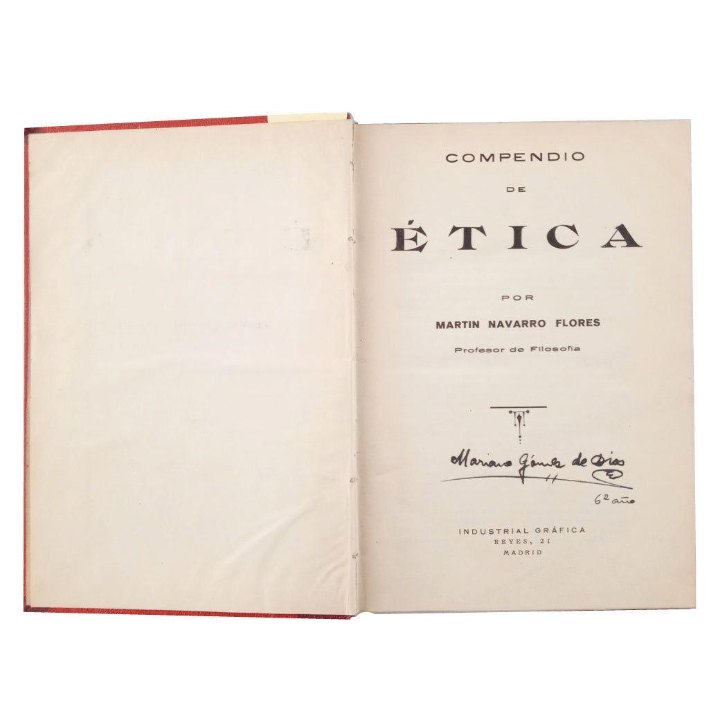 COMPENDIO DE ÉTICA. Navarro Flores, Martín