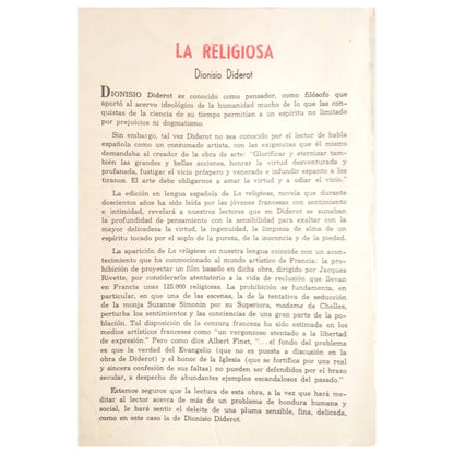 LA RELIGIOSA. Diderot, Denis