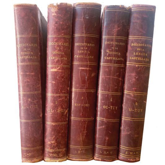 NEWEST ENCYCLOPEDIC, POPULAR, ILLUSTRATED DICTIONARY OF THE SPANISH LANGUAGE. 5 Volumes