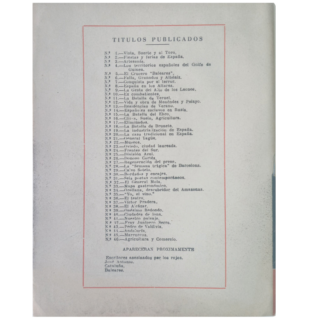 TEMAS ESPAÑOLES Nº 46: AGRICULTURA Y COMERCIO EXTERIOR. Vega Rodríguez, Mario De La