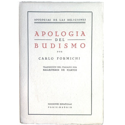 APOLOGÍA DEL BUDISMO. Formichi, Carlo