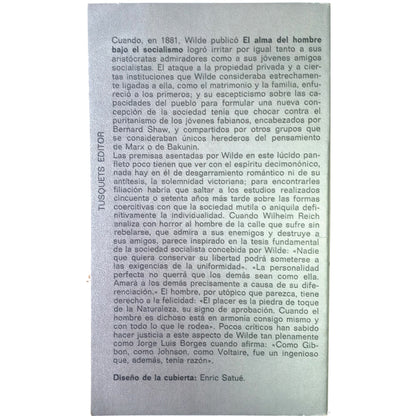 EL ALMA DEL HOMBRE BAJO EL SOCIALISMO. Wilde, Oscar