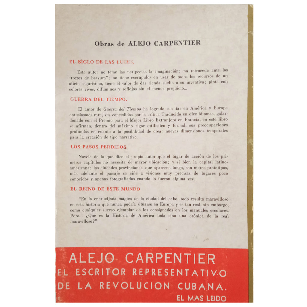 EL REINO DE ESTE MUNDO. Carpentier, Alejo