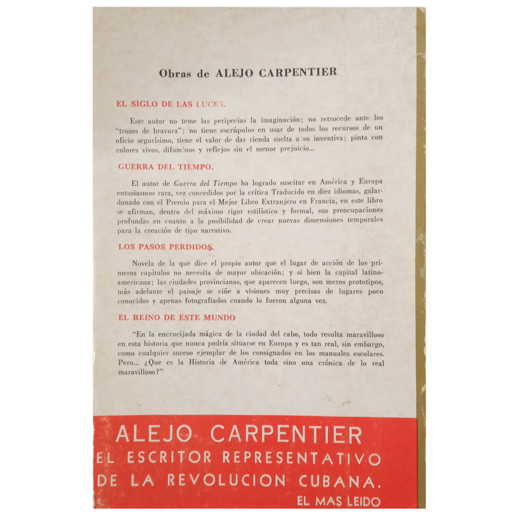 EL REINO DE ESTE MUNDO. Carpentier, Alejo