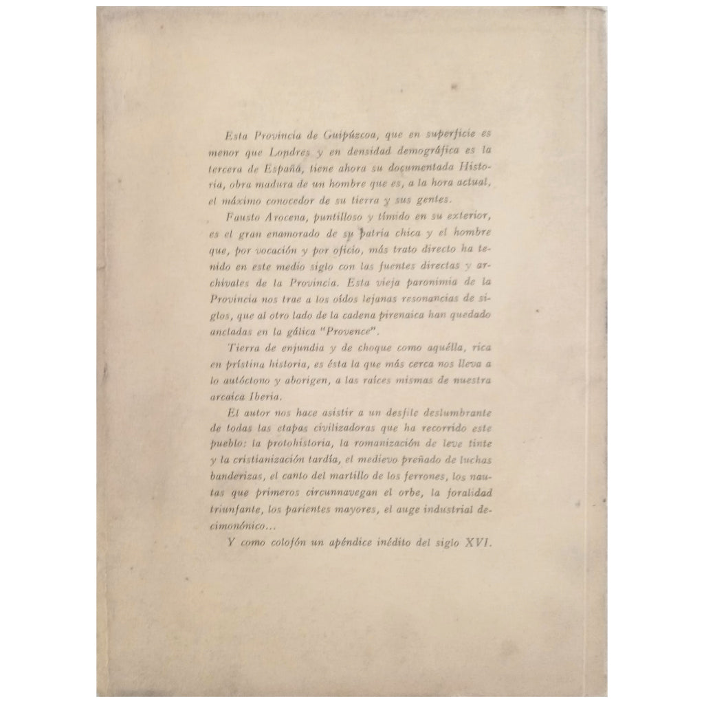 GUIPÚZCOA EN LA HISTORIA. Arocena, Fausto