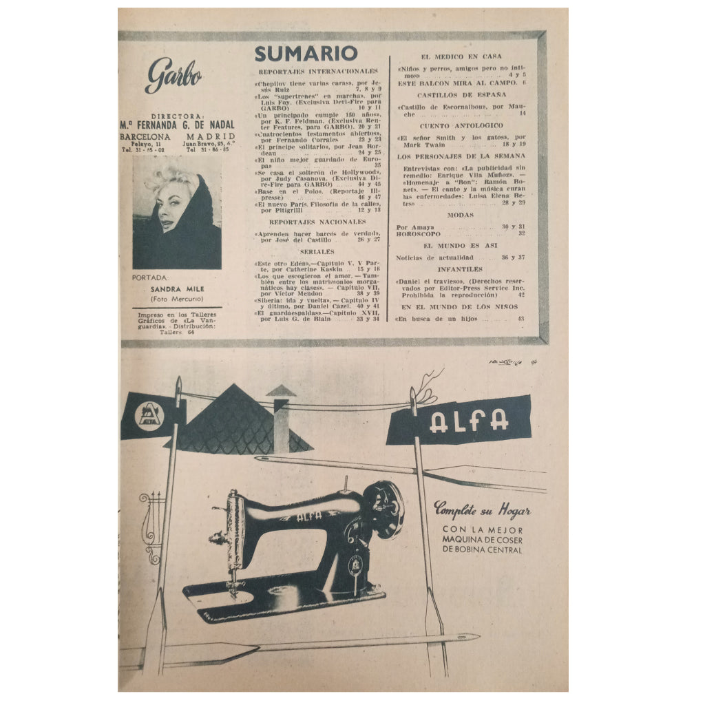 GARBO Nº 183. Año IV. 15 de septiembre de 1956