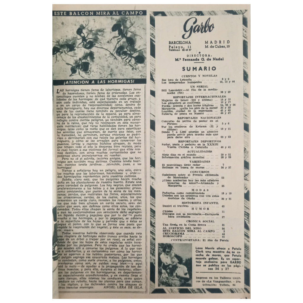 GARBO Nº 24. Año I. 29 de agosto de 1953