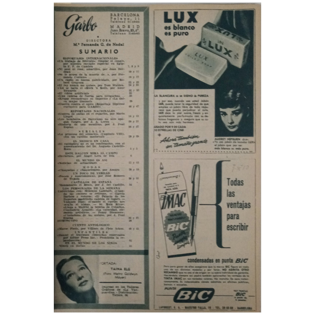 GARBO Nº 201. Año V. 19 de enero de 1957