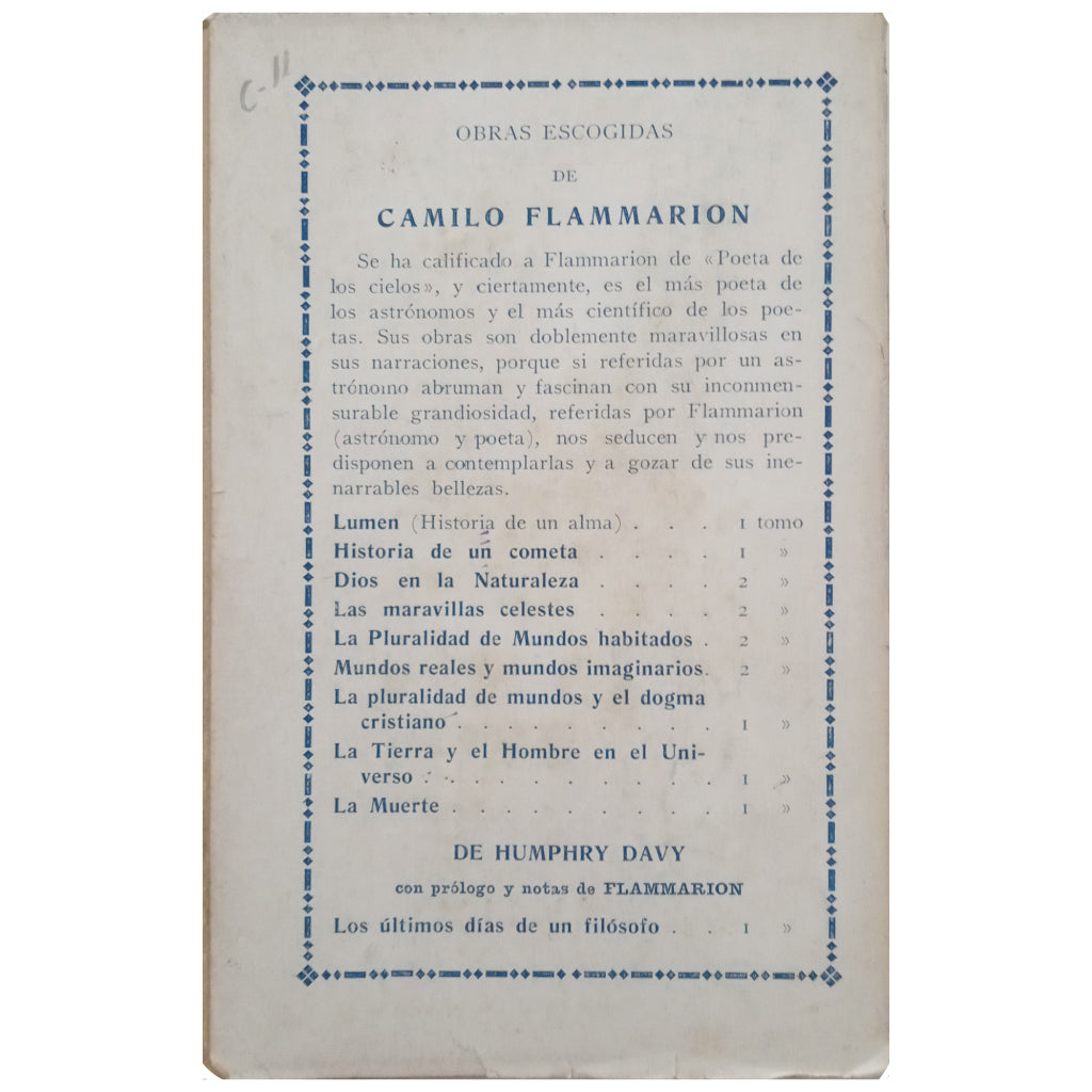 HISTORIA DE UN COMETA. La vida universal y eterna. Flammarion, Camilo