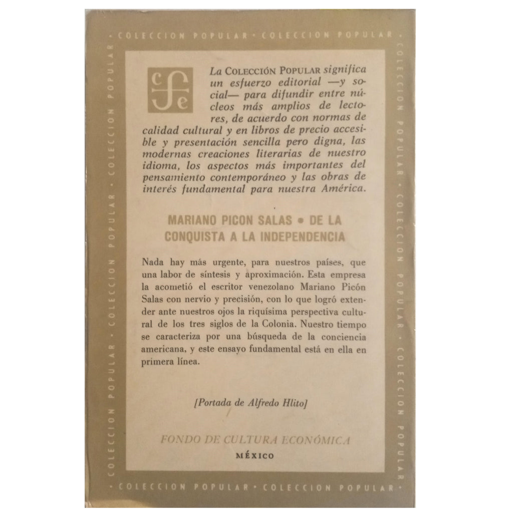 FROM CONQUEST TO INDEPENDENCE. Picón-Salas, Mariano