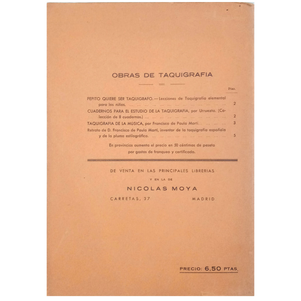 TAQUIGRAFÍA. Reglas y ejercicios graduados para el estudio de este arte. Martín Eztala, Federico