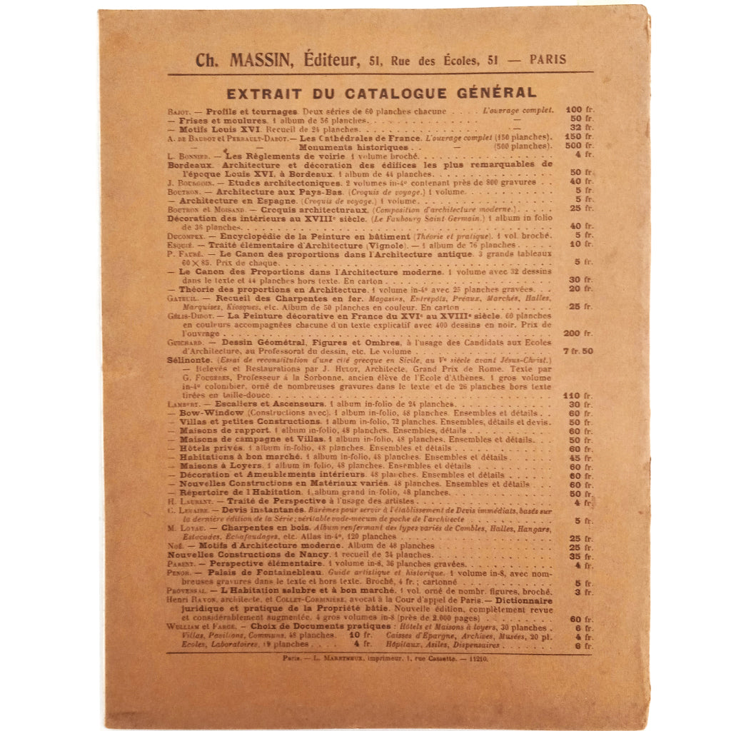 LES SALONS D'ARCHITECTURE. Société des Artistes français. Société Nationale des Beaux-Arts. 1912. VI Anée