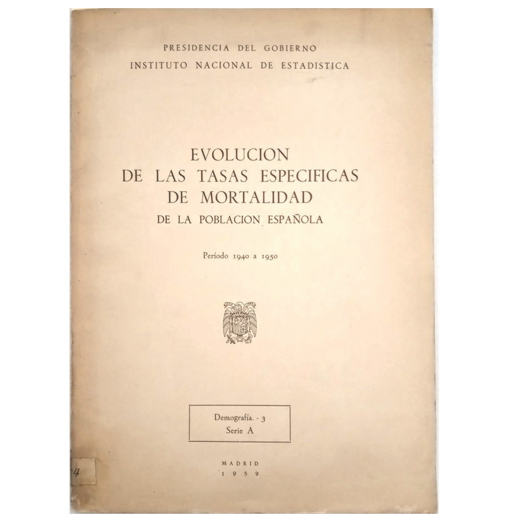 EVOLUCIÓN DE LAS TASAS ESPECÍFICAS DE MORTALIDAD DE LA POBLACIÓN ESPAÑOLA. Periodo 1940 a 1950