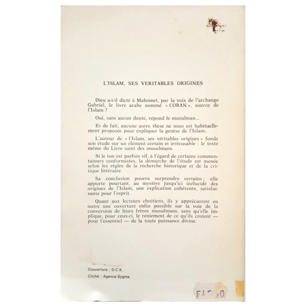 L'ISLAM. Ses veritables origines. Bertuel, Joseph